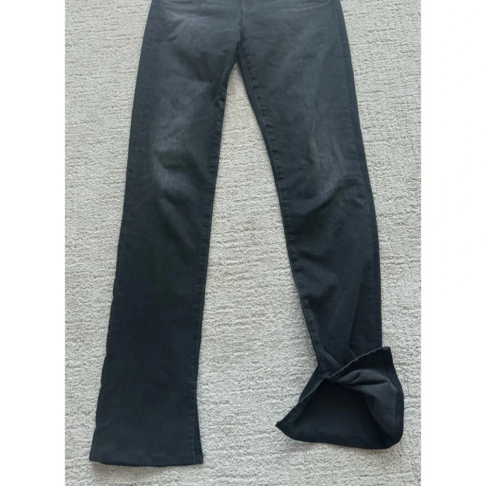 AG Adriano Goldschmied Mari Extended High Rise Slim Straight Jeans 26 Black